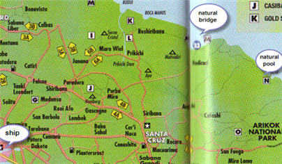 Map of Aruba East Coast