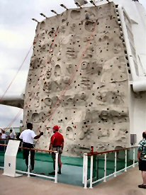 rock climbing on cruise ship